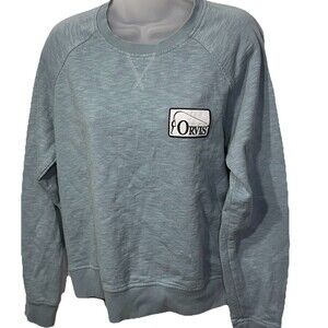 Orvis Sweatshirt Womens Medium Sage Green Lightweight Fleece Crewneck Pullover